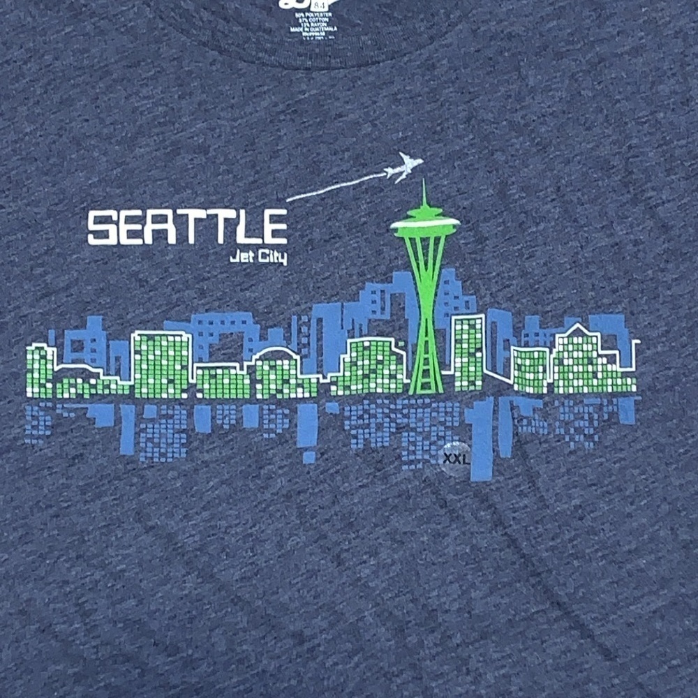 NWT Blue 84 Mens Short Sleeve Seattle Jet City Graphic T-Shirt XXL - Picture 4 of 5